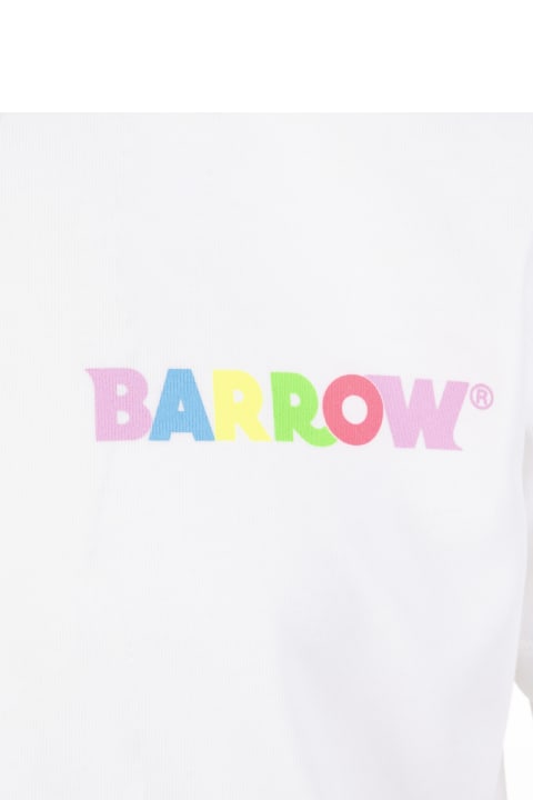 White T-shirt With Rainbow Planet Logo Print