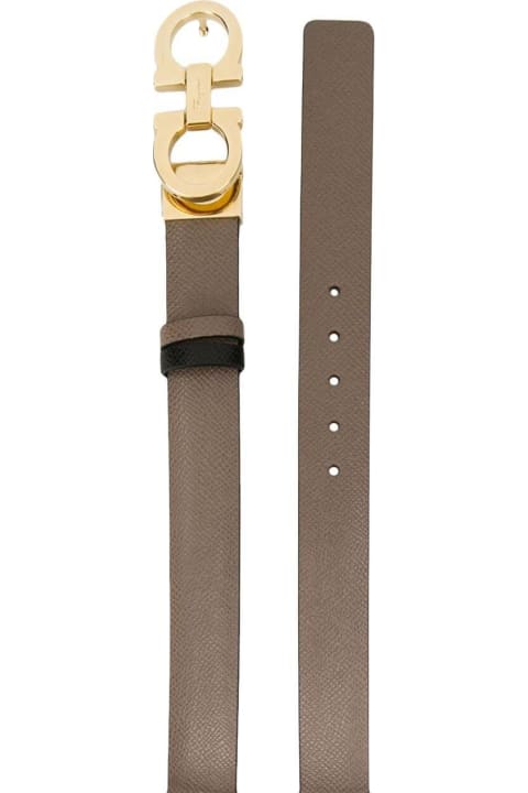 Salvatore Ferragamo Gancini Reversible  Leather Belt With Logo Buckle - New blush