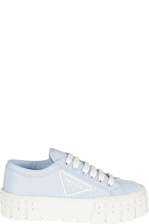 Prada Side Logo Patched Platform Sneakers - Ciclamino