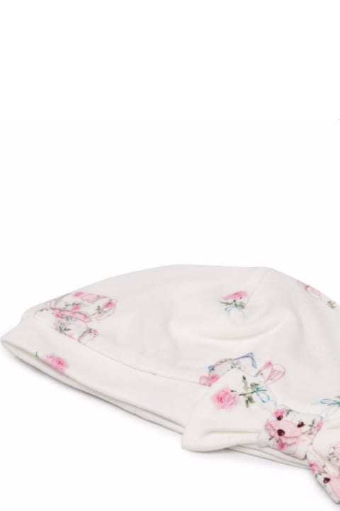 Floral Cotton Cap With Bow