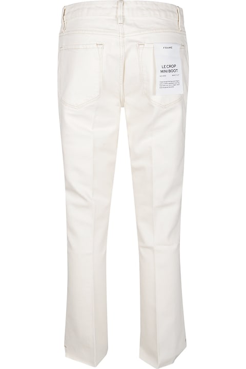 Frame Le Crop Mini Boot W/raw Stagger Chew Hem Jeans - White