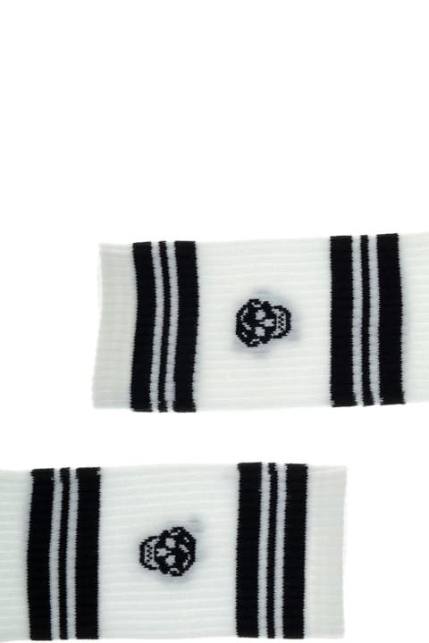 Alexander McQueen Cotton Socks With Logo - White