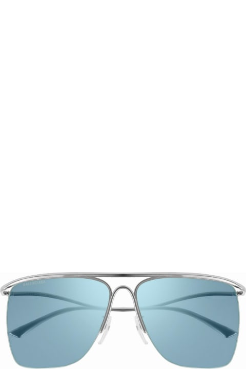 Balenciaga Eyewear Bb0092s Silver Sunglasses - Black Black Grey