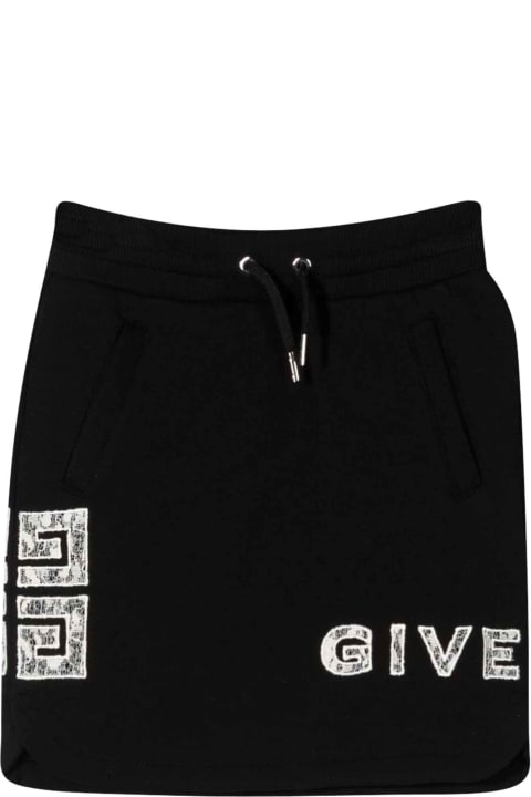 Givenchy Black Skirt With Print - Bianco