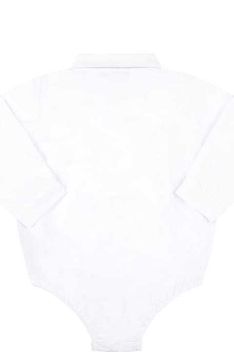White Shirt For Baby Boy With Logo