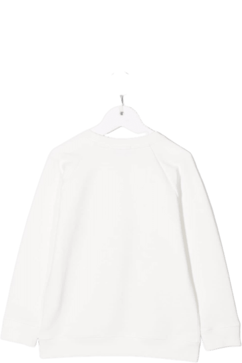 White Cotton Sweatshirt With Logo