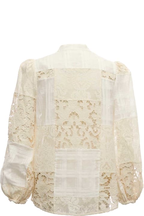 Zimmermann Andie Patch Cotton Blend Shirt - Terracotta floral