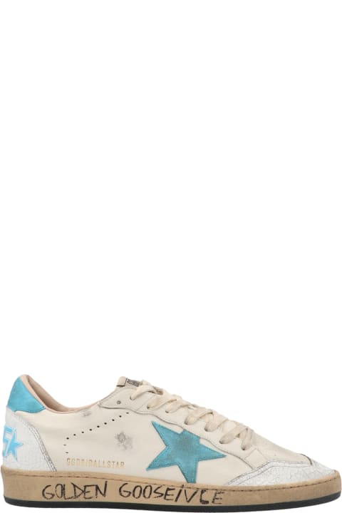Golden Goose 'ball Star' Shoes - White/ice/lime green