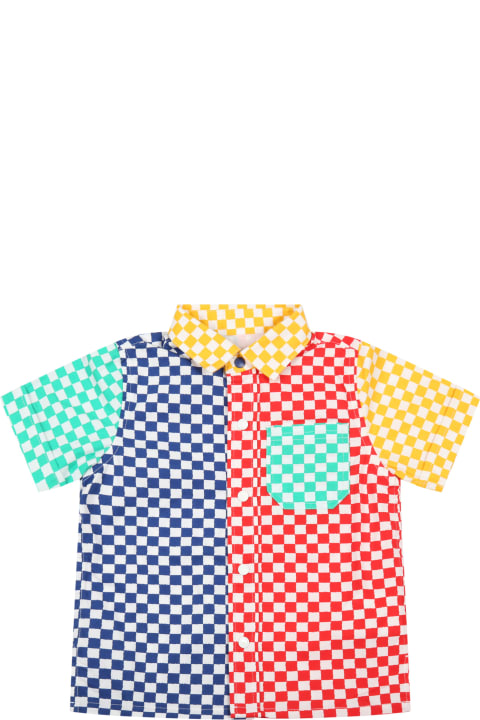 Stella McCartney Kids Multicolor Shirt For Babykids With Patch Logo - Fuchsia