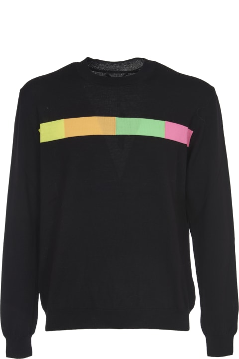 Fabrizio del Carlo Fluorescent Inlay Black Sweater - Grey