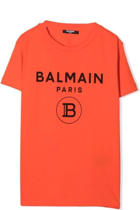 Balmain Orange Cotton T-shirt - Fuxia