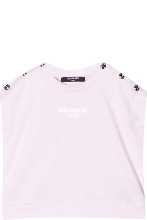 Pink T-shirt With Applications And Logo