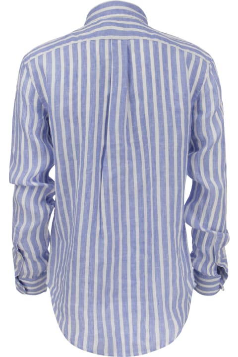 Ralph Lauren Relaxed-fit Striped Linen Shirt - Beige