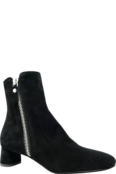Agl Black Suede Ankle Boots
