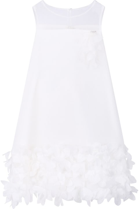 White Dress For Girl With Petals