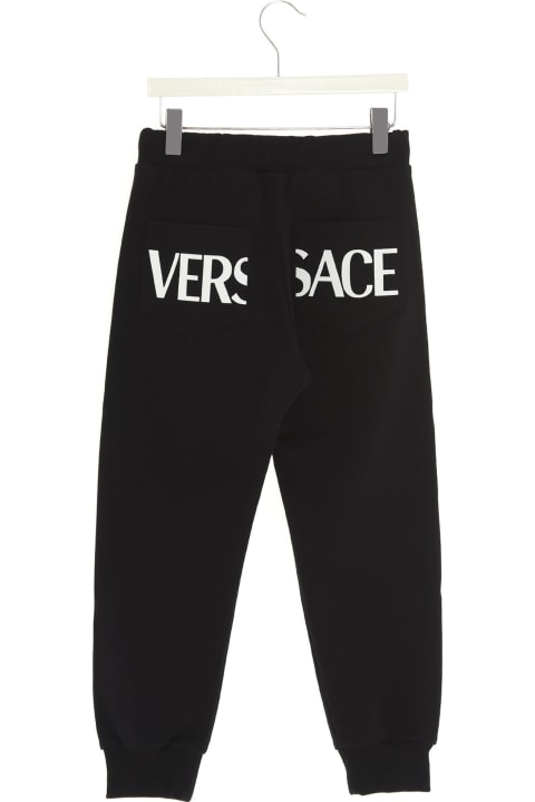 Young Versace Printed Logo Jogging - Nero/oro/bianco