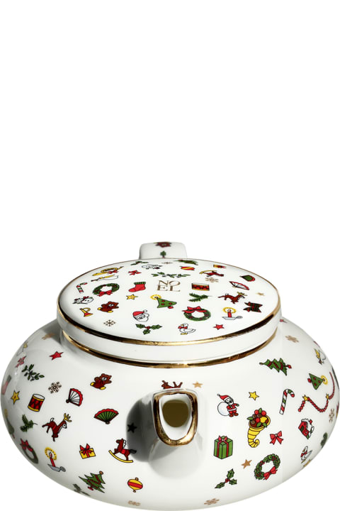 Taitù Teapot - Noel Oro Collection - Multicolor and White