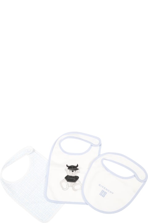 White Set For Baby Boy With Logo And Bear
