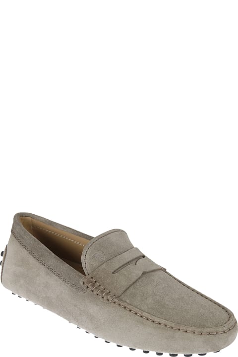 Tod's Stitch Detail Driving Shoes - TORTORA MEDIO (Grey)