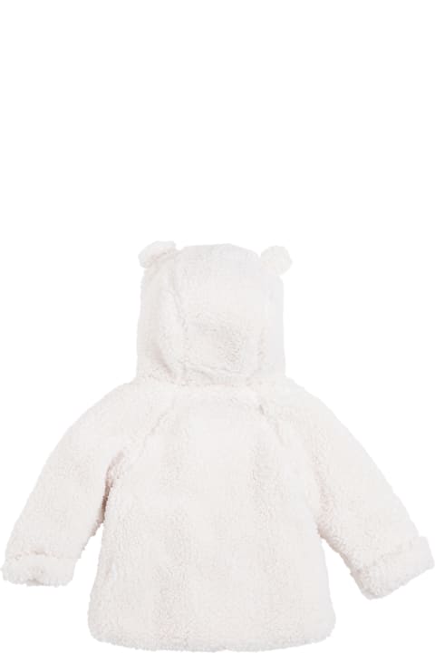 Tartine et Chocolat White Ecological Fur Coat With Ears Detail - Brown