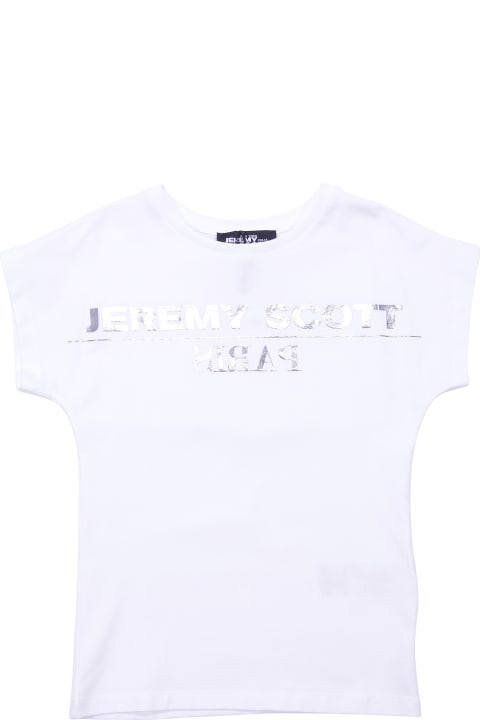 Jeremy Scott T-shirt Bianca In Jersey Di Cotone