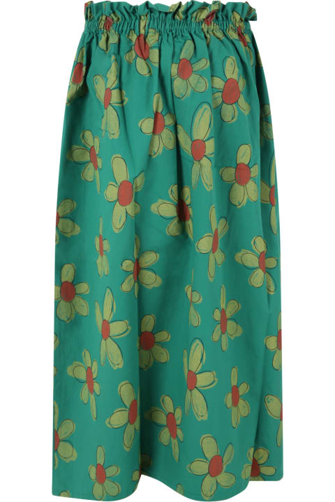 Green Skirt For Girl With Yellow Flowers