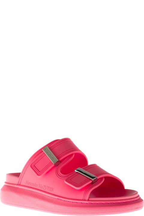 Alexander McQueen Hybrid Pink Plastic Sandals - White/black