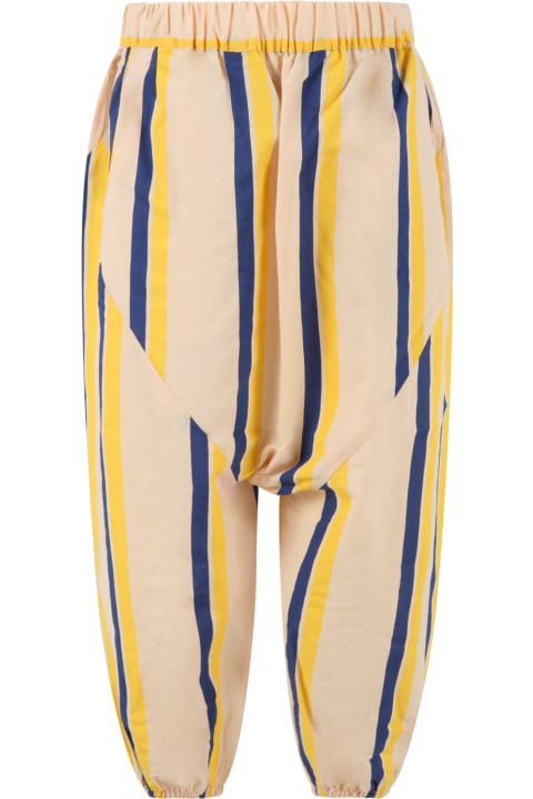 Pink Trousers For Kids With Orange Logo