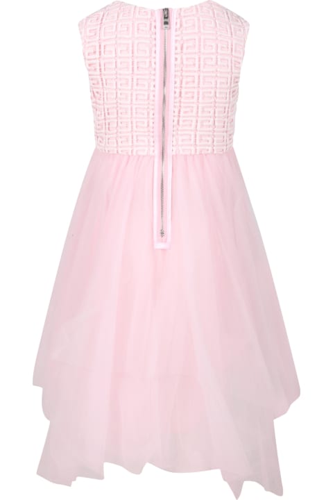 Givenchy Pink Dress For Girl With Logos - Black