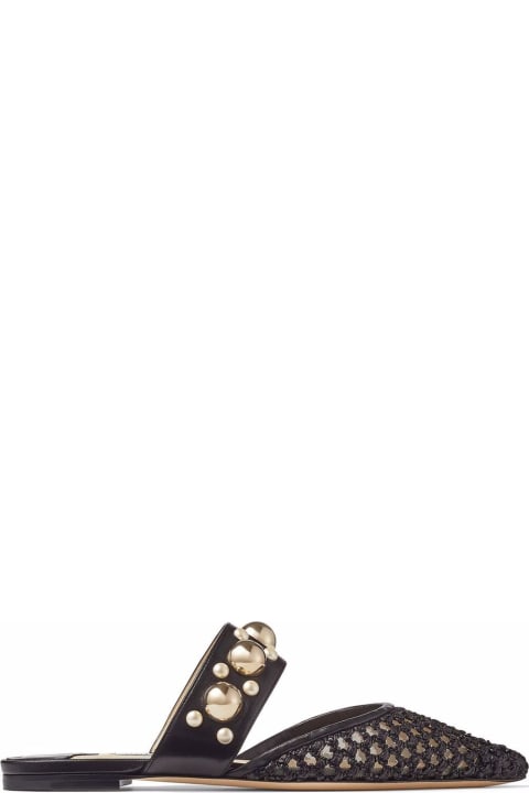 Jimmy Choo Woman's Flat Basette Openwork Fabric Mule With Suds