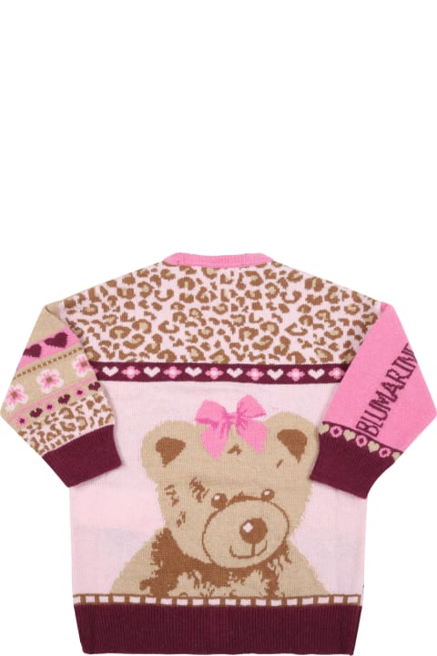 Multicolor Cardigan For Baby Girl With Hearts