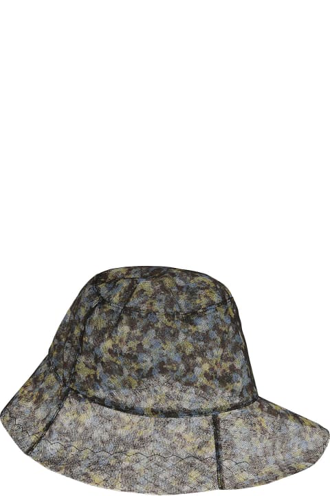 Net Embellished Floral Bucket Hat