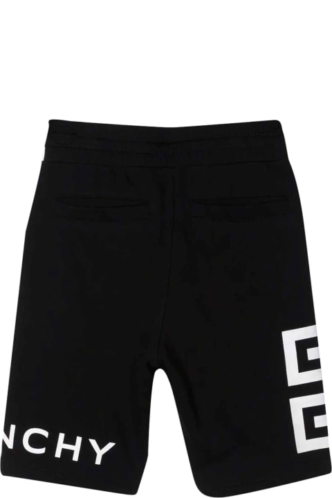 Givenchy Black Bermuda Shorts With White Print - B Nero