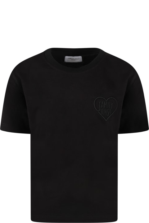 Black T-shirt For Kids With Heart