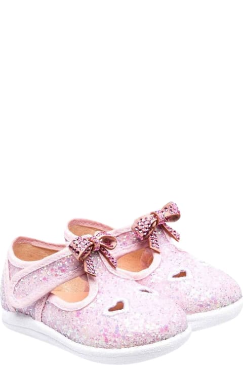 Pink Shoes With Ribbon Application