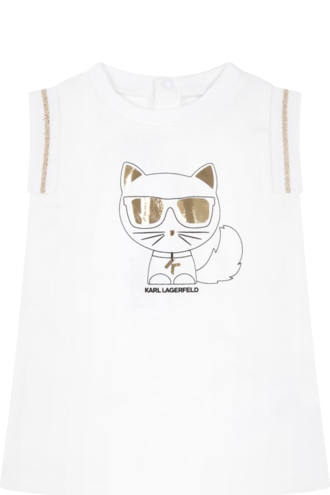 White Dress For Baby Girl With Choupette