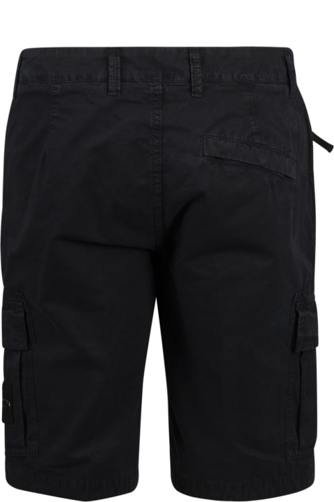 Stone Island Logo Patched Side Pocket Cargo Shorts - Brown