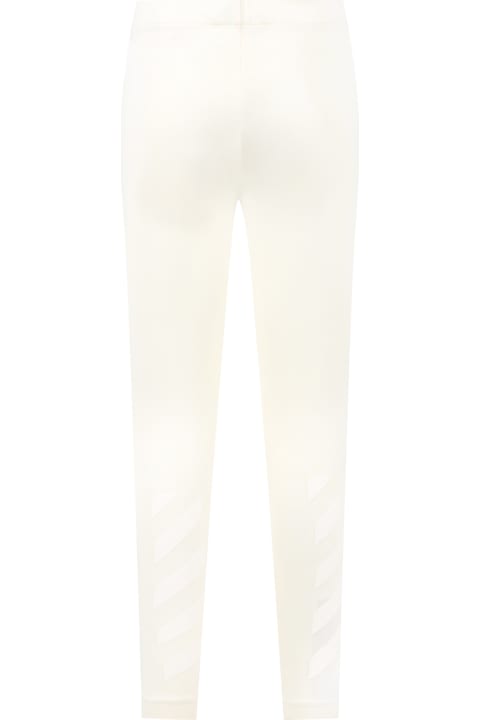 Off-White Ivory Leggings For Girl With Logo - Nero e Multicolore
