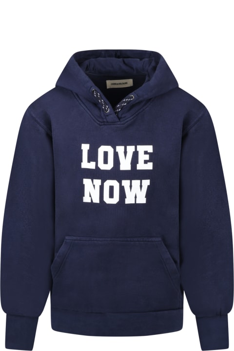 Blue Sweatshirt For Kids With Writing