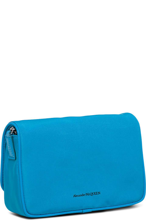 Alexander McQueen Light Blue Nylon Crossbody Bag - Metallic