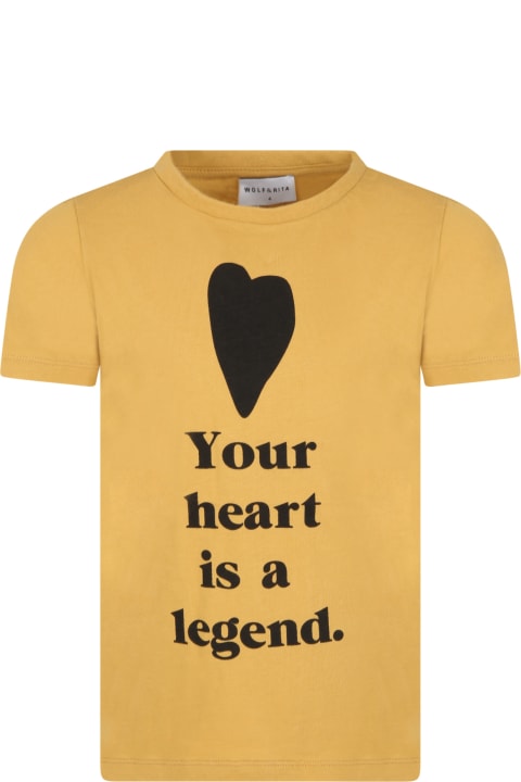 Yellow ''sebastiào'' T-shirt For Kids With Heart
