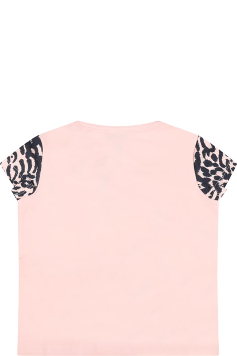 Pink T-shirt For Baby Girl With Tiger