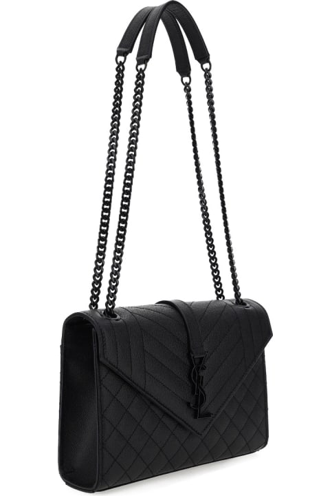 Saint Laurent Satchel Medium Shoulder Bag - Black