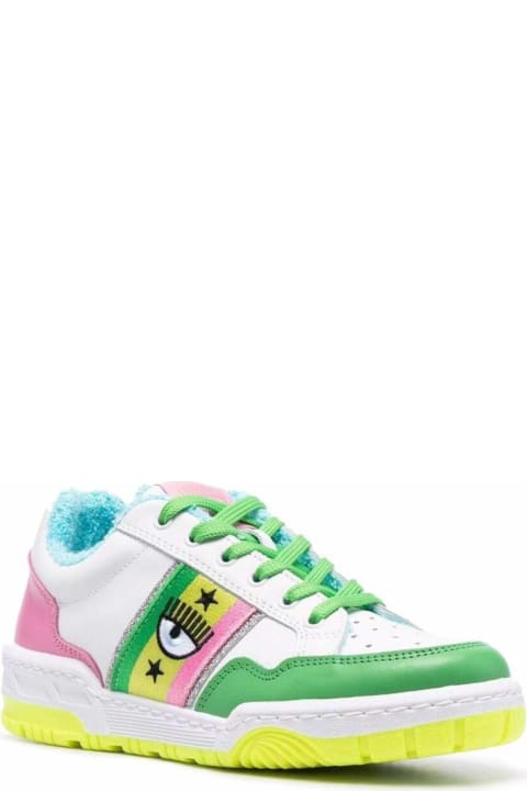 Multicolor Leather Sneakers With Logo