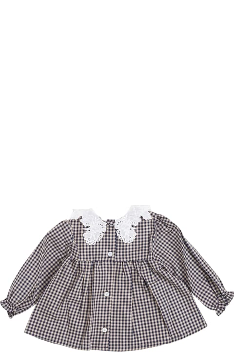Voyage Check Cotton Shirt With Lace Collar