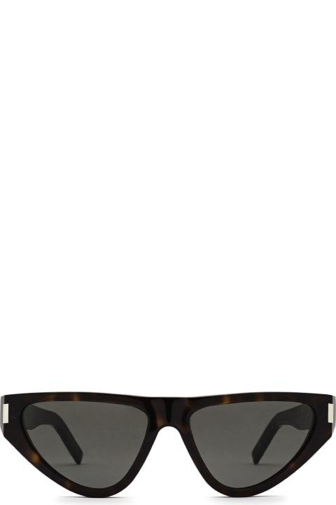 Saint Laurent Eyewear Sl 468 Dark Havana Sunglasses - Black Black Smoke