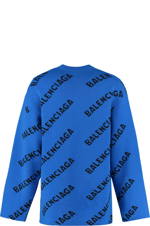 Balenciaga Jacquard Crew-neck Sweater - GRIGIO