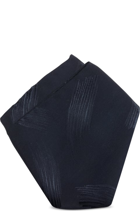 Black Woven Silk 32 Cm Pocket Square