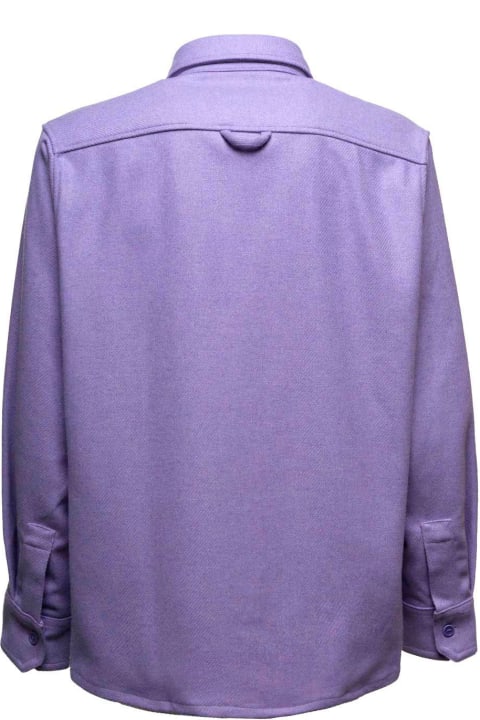 A.P.C. Lilac Recycled Wool Shirt - Iak Dark Navy