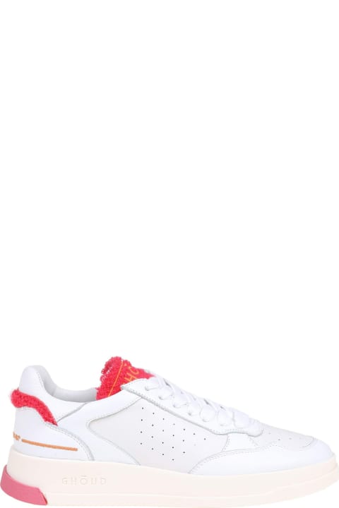 Sneakers In White And Red Leather